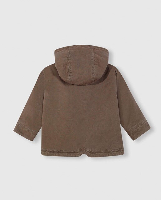 Parka caqui de bebé menino com capuz