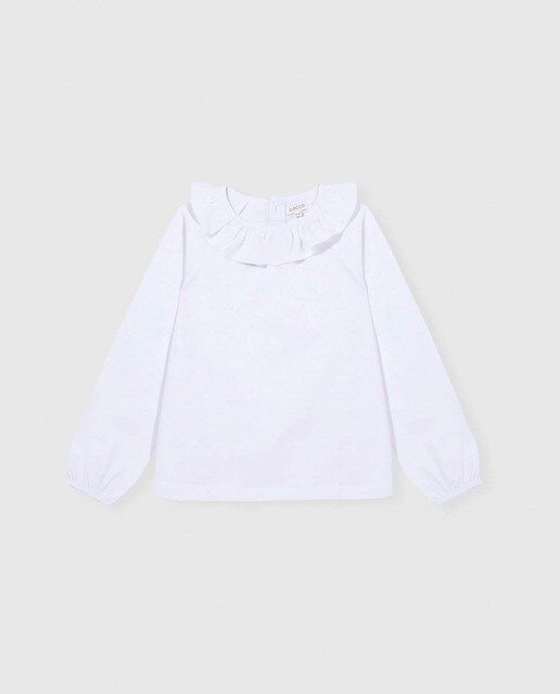 T-shirt branca com folho