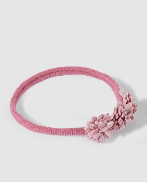 Bandolete rosa de bebé com flores