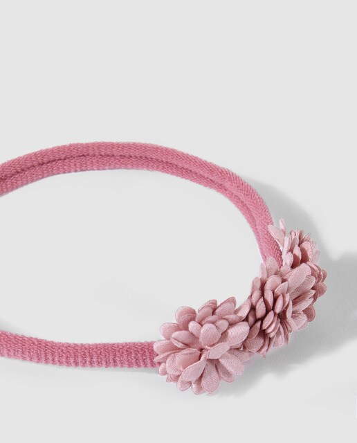 Bandolete rosa de bebé com flores