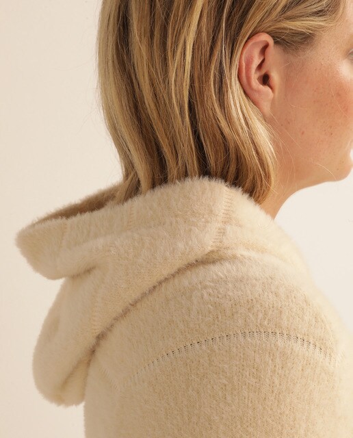 Abrigo largo de mujer talla grande con lurex