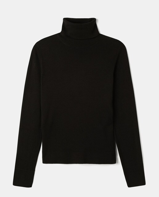 Jersey básico de mujer con cuello cisne