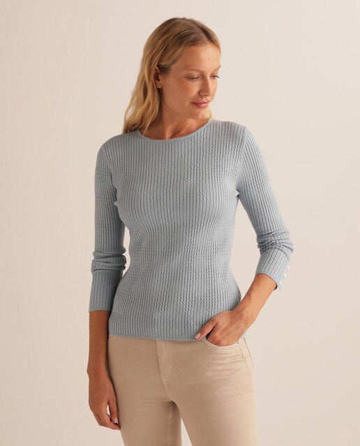 Camisola de malha lisa com losangos
