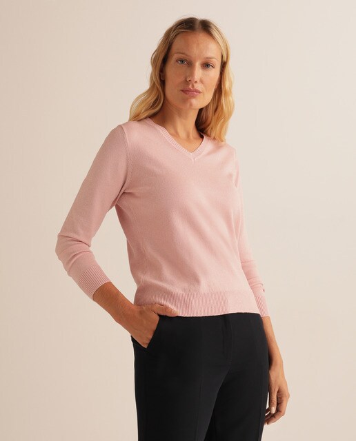 Camisola de malha lisa com risca