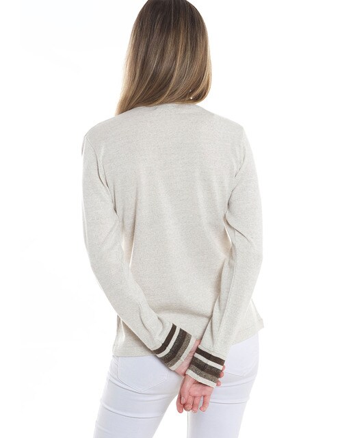 Camisola de malha com decote em bico