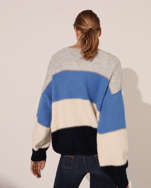 Jersey de mujer de rayas con redondo