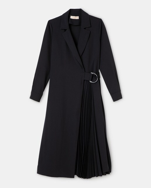 Vestido cruzado con plisados
