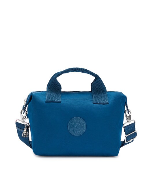 Mala tote pequena Kala Mini de nylon azul com asa comprida extraível