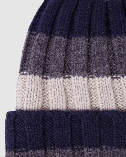 Gorro multicolor às riscas