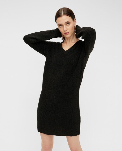 Vestido de malha com mangas compridas