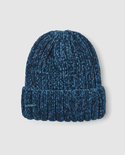 Gorro azul com pormenor mesclado