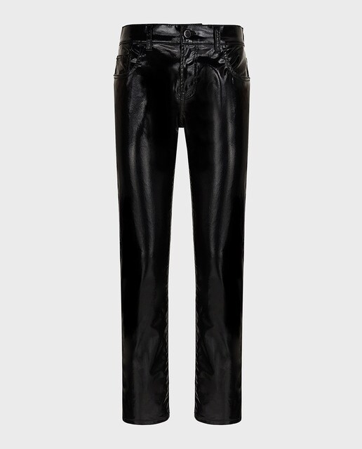 Jeans J36 em vinil pretas de cintura média