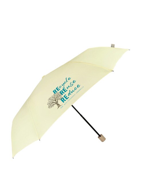 Paraguas plegable Perletti Green automático de materiales reciclados en tono beige
