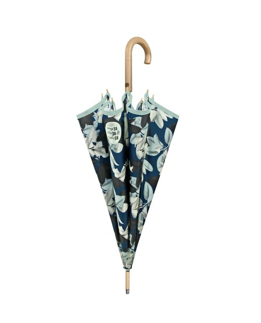Paraguas largo Perletti Green automático de materiales reciclados con estampado floral