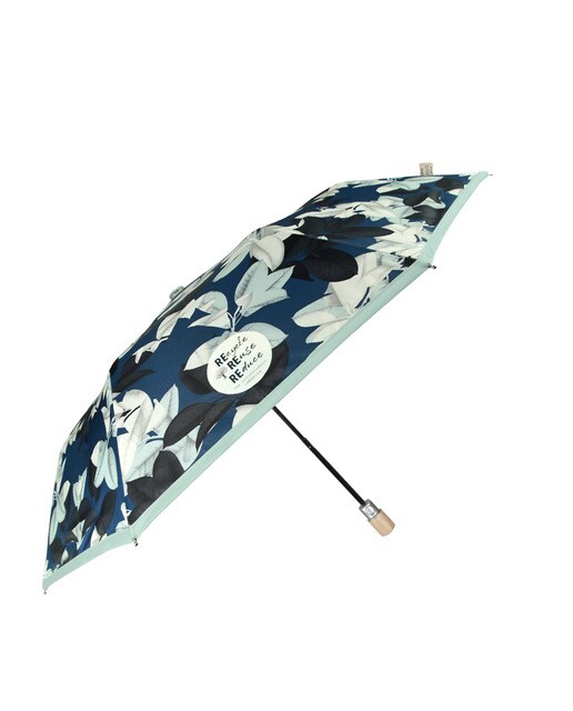 Paraguas plegable Perletti Green automático de materiales reciclados con estampado floral