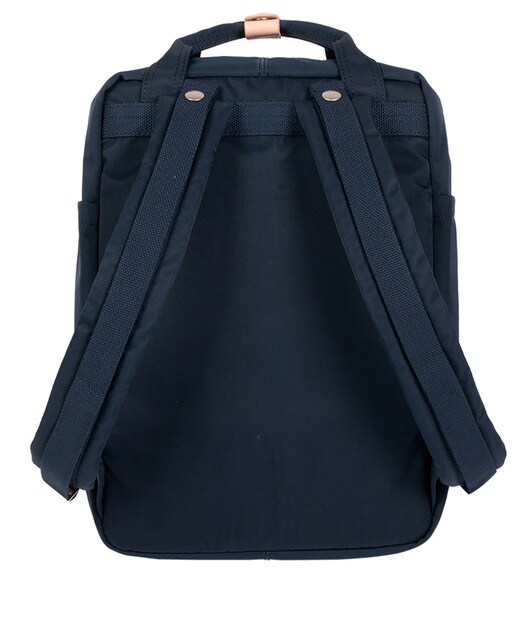 Mochila unisex mediana Doughnut Macaroon de nylon impermeable bicolor en azul marino y beige