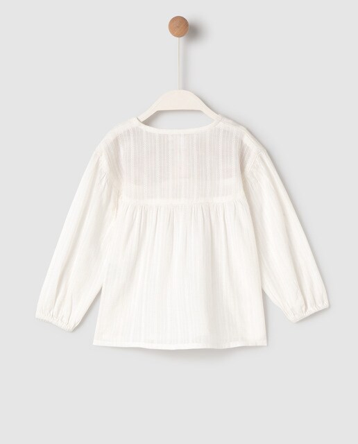 Blusa de bebé niña blanca flores bordadas