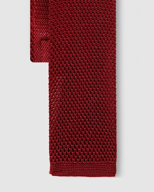 Corbata de seda en punto rojo punto croche