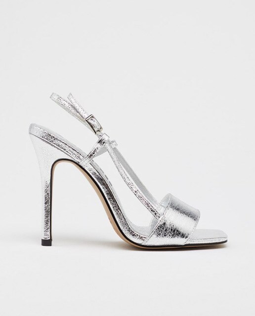 Sandalias de mujer Sfera tacón fiesta plata