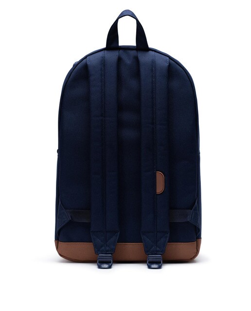 Mochila unissexo Pop Quiz azul-marinho com fecho-éclair