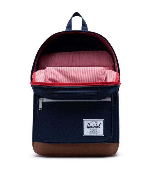 Mochila unissexo Pop Quiz azul-marinho com fecho-éclair