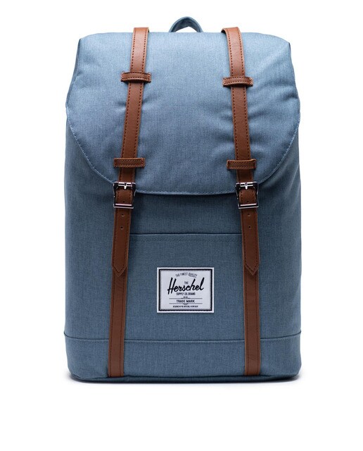 Mochila grande unissexo Retreat azul com aba