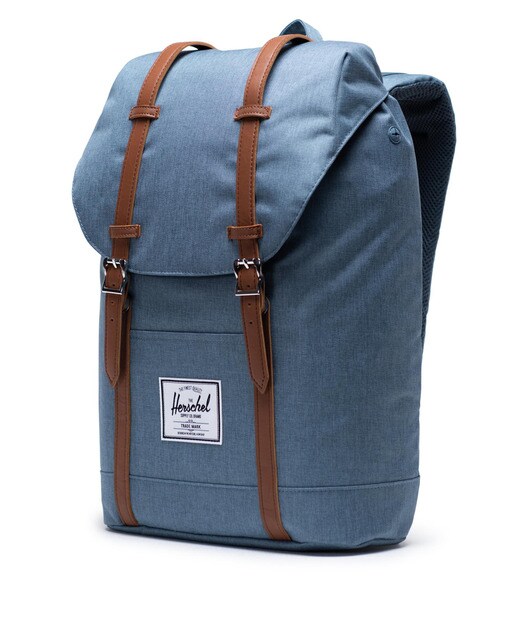 Mochila grande unissexo Retreat azul com aba