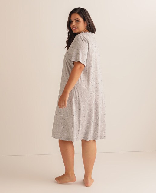Camisón corto tallas grandes de mujer Tejido Soft flores