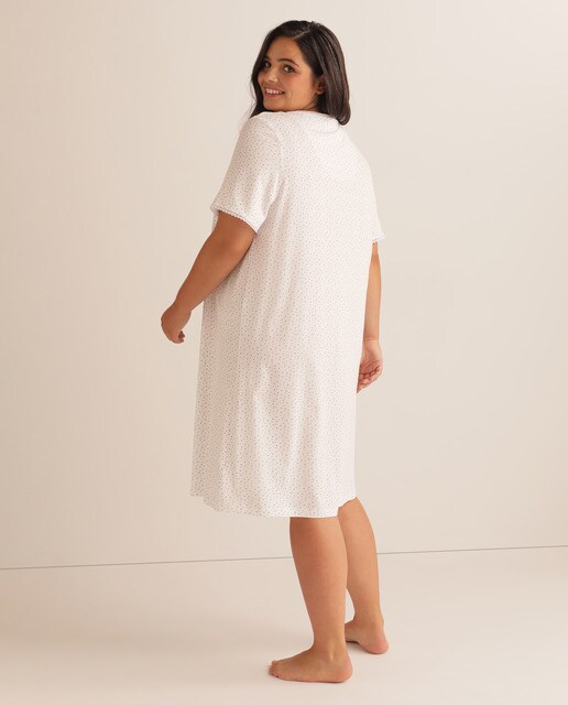 Camisa de dormir curta tamanhos grandes Tecido Soft estampada