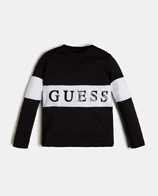 T-shirt preta de bebé com logótipo