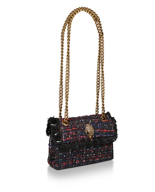 Bandolera mini de mujer Kurt Geiger Kensington de tweed multicolor con lentejuelas