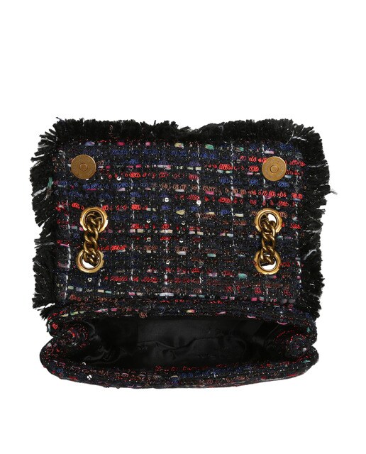 Bandolera mini de mujer Kurt Geiger Kensington de tweed multicolor con lentejuelas