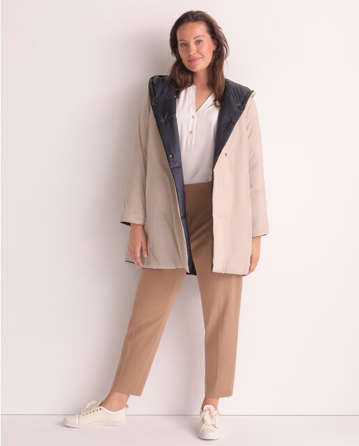 Abrigo acolchado reversible de mujer talla grande