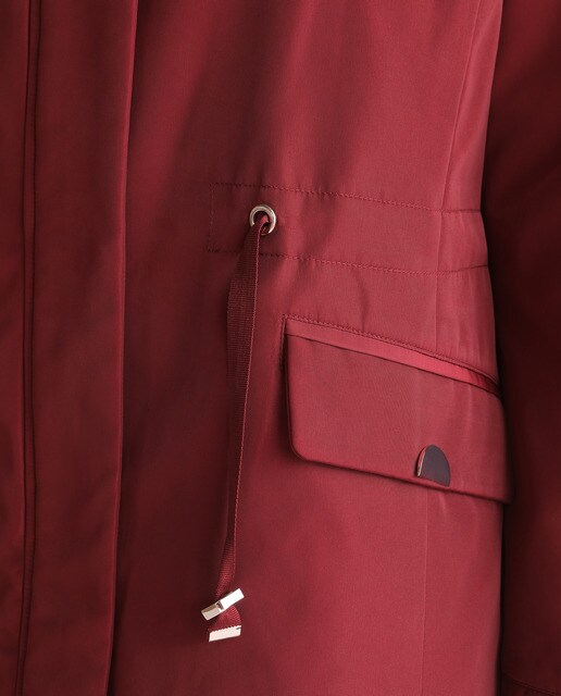 Parka larga de mujer talla grande con cordón en la cintura