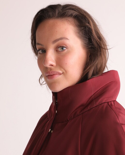 Parka larga de mujer talla grande con cordón en la cintura