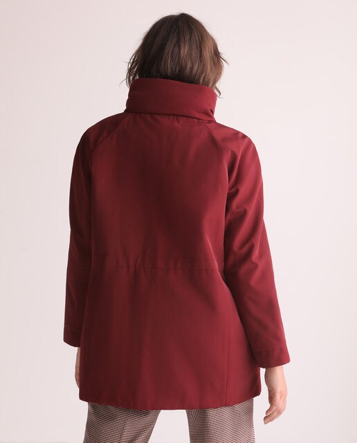 Parka larga de mujer talla grande con cordón en la cintura