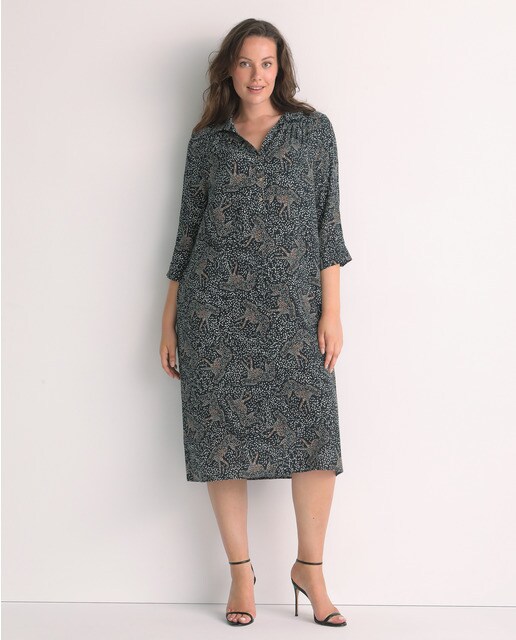 Vestido camiseiro midi tamanhos grandes