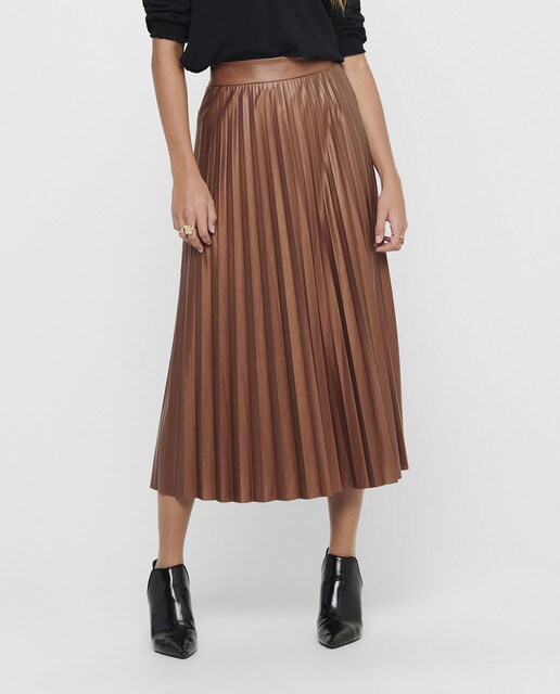 Falda plisada midi