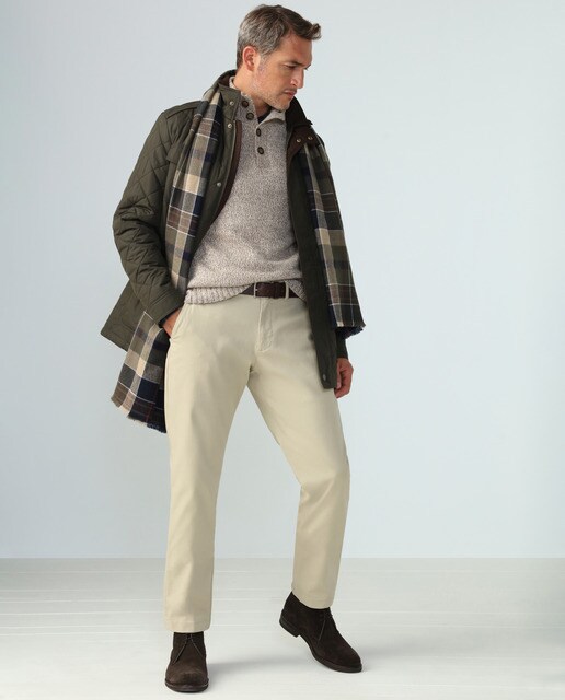 Chaqueta de abrigo de hombre kaki con cuatro bolsillos