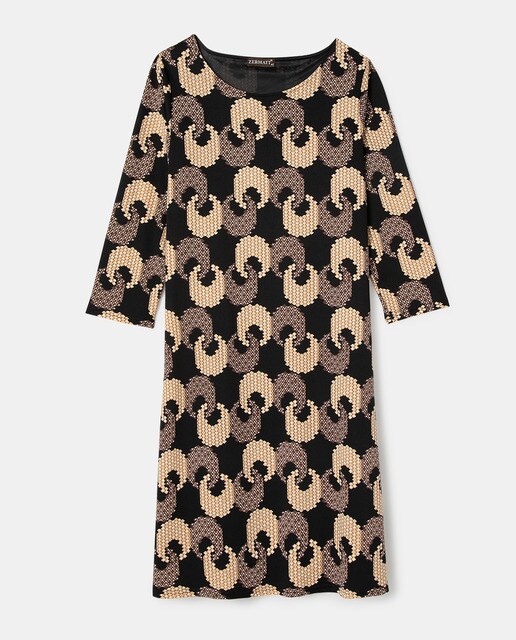 Vestido com estampado de fantasia