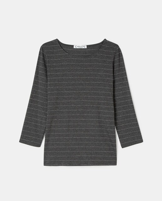 T-shirt lisa com risca