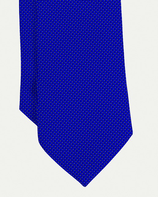 Corbata de seda azul con microestructura siete pliegues