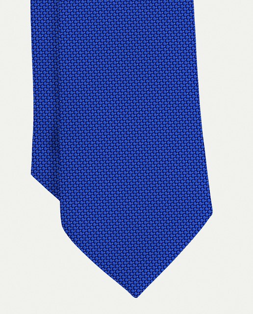 Corbata de seda azul marino con microestructura siete pliegues