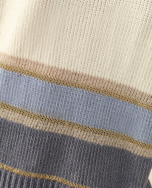Camisola de malha chenille às riscas multicolor