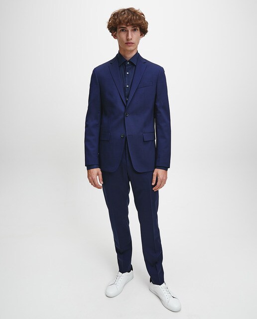 Pantalón de traje de hombre Calvin Klein regular azul