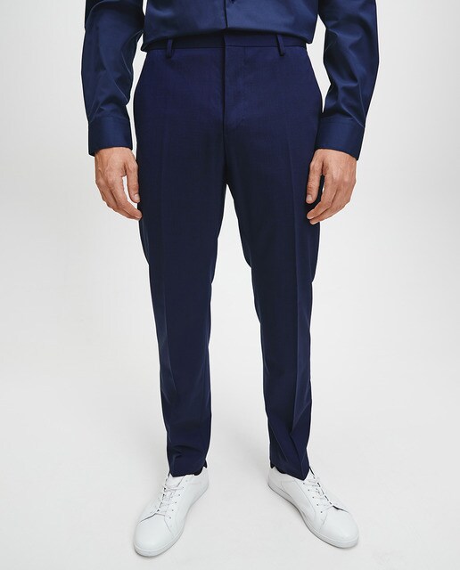 Pantalón de traje de hombre Calvin Klein regular azul