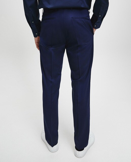 Pantalón de traje de hombre Calvin Klein regular azul