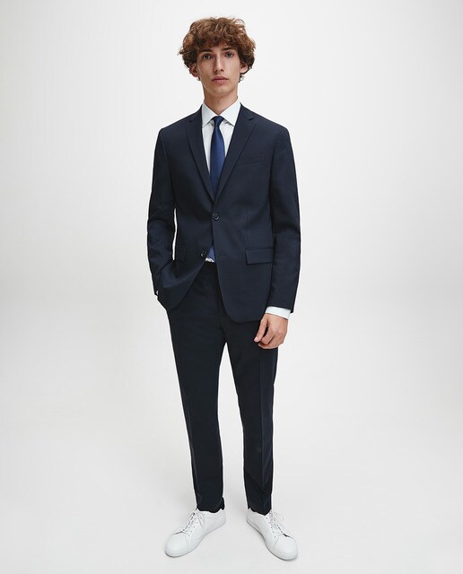 Pantalón de traje de hombre Calvin Klein regular azul