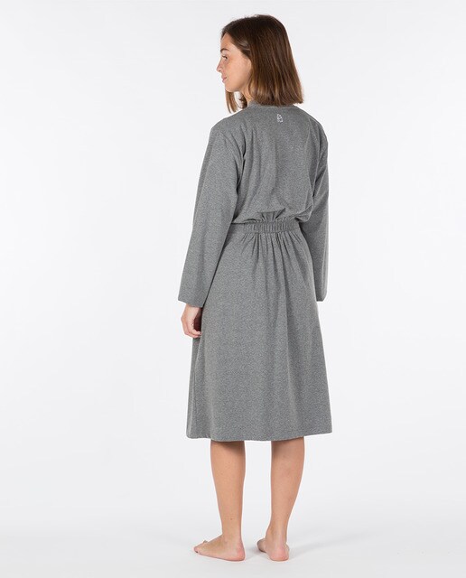 Robe curto liso de pré-mamã com manga comprida