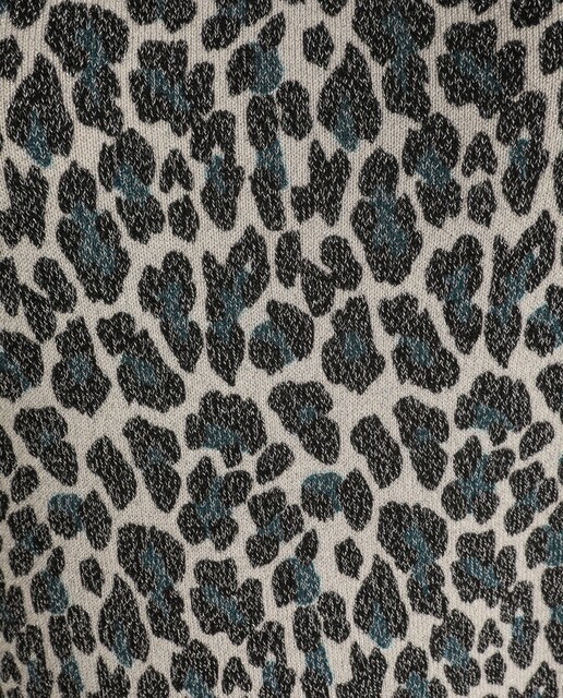 Camisola de malha com animal print e fio metalizado